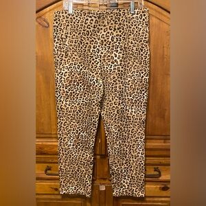 Chicos Brown So Slimming Juliet Leopard Print Ankle Pants size 12